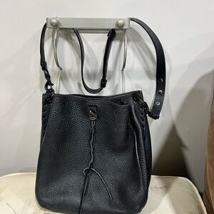 Rebecca Minkoff crossbody leatheBag with Textured Leather and Drawstring Closure